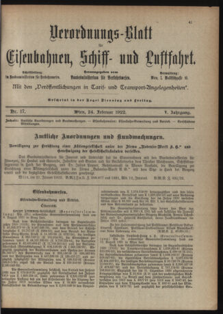 Verordnungs-Blatt für Eisenbahnen und Schiffahrt: Veröffentlichungen in Tarif- und Transport-Angelegenheiten 19220224 Seite: 3