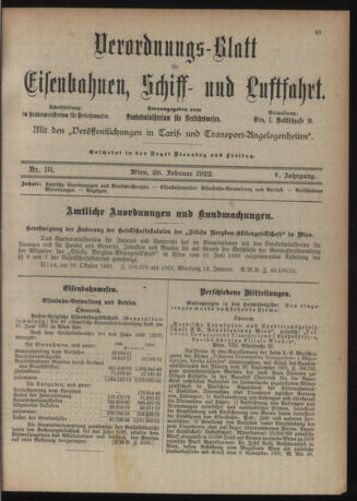 Verordnungs-Blatt für Eisenbahnen und Schiffahrt: Veröffentlichungen in Tarif- und Transport-Angelegenheiten 19220228 Seite: 5