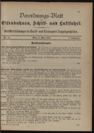 Verordnungs-Blatt für Eisenbahnen und Schiffahrt: Veröffentlichungen in Tarif- und Transport-Angelegenheiten 19220303 Seite: 3