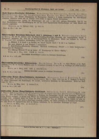 Verordnungs-Blatt für Eisenbahnen und Schiffahrt: Veröffentlichungen in Tarif- und Transport-Angelegenheiten 19220307 Seite: 7