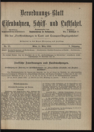 Verordnungs-Blatt für Eisenbahnen und Schiffahrt: Veröffentlichungen in Tarif- und Transport-Angelegenheiten 19220310 Seite: 3