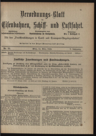 Verordnungs-Blatt für Eisenbahnen und Schiffahrt: Veröffentlichungen in Tarif- und Transport-Angelegenheiten 19220314 Seite: 3