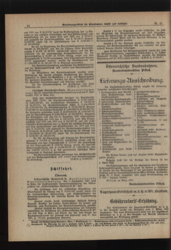 Verordnungs-Blatt für Eisenbahnen und Schiffahrt: Veröffentlichungen in Tarif- und Transport-Angelegenheiten 19220314 Seite: 4