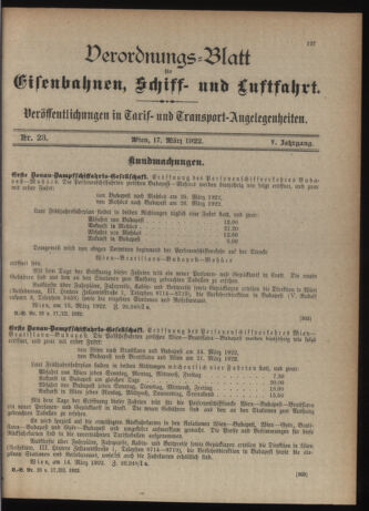 Verordnungs-Blatt für Eisenbahnen und Schiffahrt: Veröffentlichungen in Tarif- und Transport-Angelegenheiten 19220317 Seite: 3