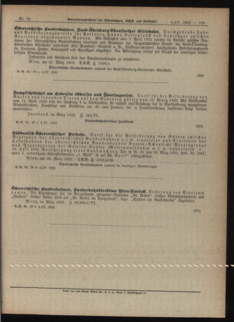 Verordnungs-Blatt für Eisenbahnen und Schiffahrt: Veröffentlichungen in Tarif- und Transport-Angelegenheiten 19220402 Seite: 3