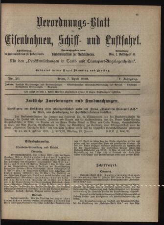 Verordnungs-Blatt für Eisenbahnen und Schiffahrt: Veröffentlichungen in Tarif- und Transport-Angelegenheiten