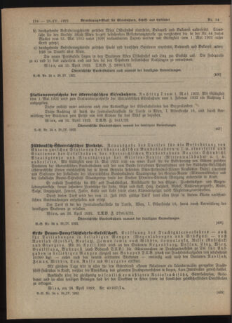 Verordnungs-Blatt für Eisenbahnen und Schiffahrt: Veröffentlichungen in Tarif- und Transport-Angelegenheiten 19220428 Seite: 2