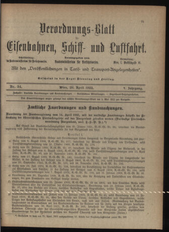 Verordnungs-Blatt für Eisenbahnen und Schiffahrt: Veröffentlichungen in Tarif- und Transport-Angelegenheiten 19220428 Seite: 3