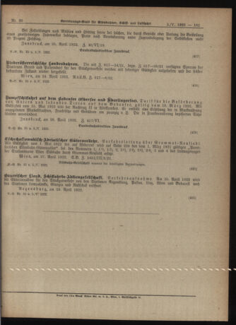 Verordnungs-Blatt für Eisenbahnen und Schiffahrt: Veröffentlichungen in Tarif- und Transport-Angelegenheiten 19220505 Seite: 5