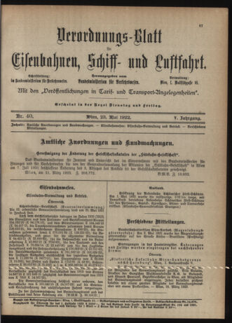 Verordnungs-Blatt für Eisenbahnen und Schiffahrt: Veröffentlichungen in Tarif- und Transport-Angelegenheiten 19220523 Seite: 3