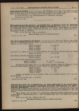 Verordnungs-Blatt für Eisenbahnen und Schiffahrt: Veröffentlichungen in Tarif- und Transport-Angelegenheiten 19220530 Seite: 4