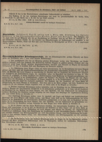 Verordnungs-Blatt für Eisenbahnen und Schiffahrt: Veröffentlichungen in Tarif- und Transport-Angelegenheiten 19220530 Seite: 7