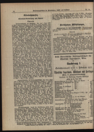 Verordnungs-Blatt für Eisenbahnen und Schiffahrt: Veröffentlichungen in Tarif- und Transport-Angelegenheiten 19220609 Seite: 2