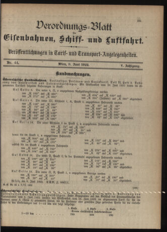 Verordnungs-Blatt für Eisenbahnen und Schiffahrt: Veröffentlichungen in Tarif- und Transport-Angelegenheiten 19220609 Seite: 3