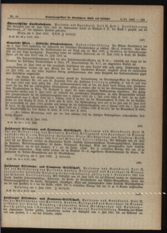 Verordnungs-Blatt für Eisenbahnen und Schiffahrt: Veröffentlichungen in Tarif- und Transport-Angelegenheiten 19220609 Seite: 5