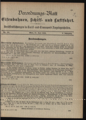 Verordnungs-Blatt für Eisenbahnen und Schiffahrt: Veröffentlichungen in Tarif- und Transport-Angelegenheiten