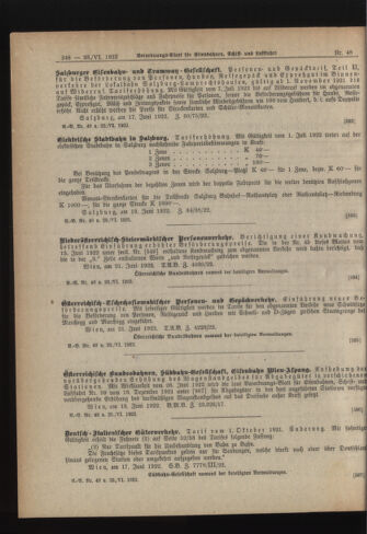 Verordnungs-Blatt für Eisenbahnen und Schiffahrt: Veröffentlichungen in Tarif- und Transport-Angelegenheiten 19220623 Seite: 2