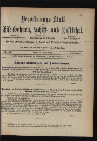 Verordnungs-Blatt für Eisenbahnen und Schiffahrt: Veröffentlichungen in Tarif- und Transport-Angelegenheiten 19220623 Seite: 3