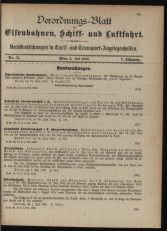 Verordnungs-Blatt für Eisenbahnen und Schiffahrt: Veröffentlichungen in Tarif- und Transport-Angelegenheiten 19220704 Seite: 3