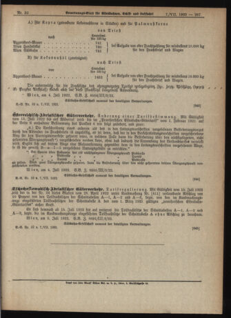 Verordnungs-Blatt für Eisenbahnen und Schiffahrt: Veröffentlichungen in Tarif- und Transport-Angelegenheiten 19220708 Seite: 3