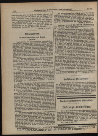 Verordnungs-Blatt für Eisenbahnen und Schiffahrt: Veröffentlichungen in Tarif- und Transport-Angelegenheiten 19220711 Seite: 6