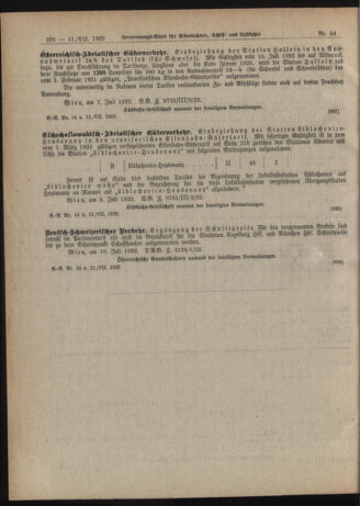 Verordnungs-Blatt für Eisenbahnen und Schiffahrt: Veröffentlichungen in Tarif- und Transport-Angelegenheiten 19220711 Seite: 8