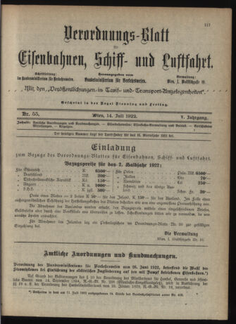 Verordnungs-Blatt für Eisenbahnen und Schiffahrt: Veröffentlichungen in Tarif- und Transport-Angelegenheiten 19220714 Seite: 3