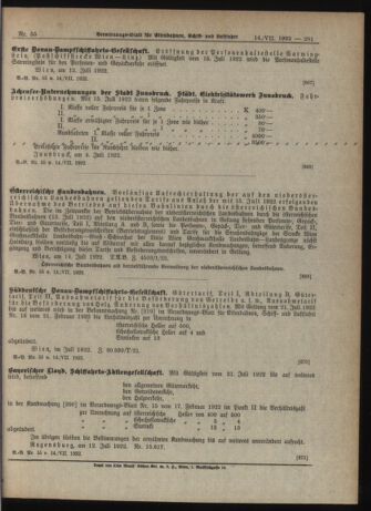 Verordnungs-Blatt für Eisenbahnen und Schiffahrt: Veröffentlichungen in Tarif- und Transport-Angelegenheiten 19220714 Seite: 9