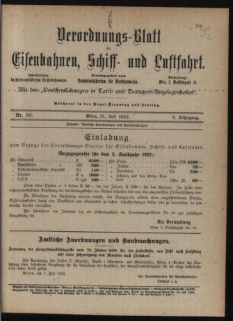 Verordnungs-Blatt für Eisenbahnen und Schiffahrt: Veröffentlichungen in Tarif- und Transport-Angelegenheiten