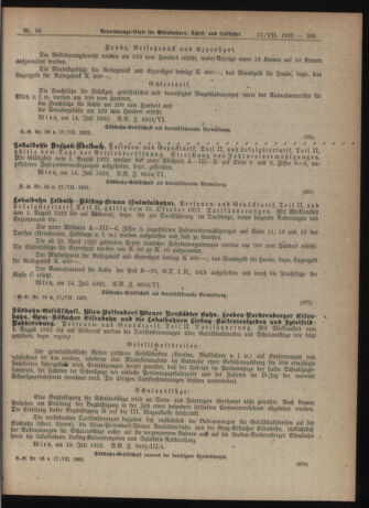 Verordnungs-Blatt für Eisenbahnen und Schiffahrt: Veröffentlichungen in Tarif- und Transport-Angelegenheiten 19220717 Seite: 5