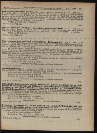 Verordnungs-Blatt für Eisenbahnen und Schiffahrt: Veröffentlichungen in Tarif- und Transport-Angelegenheiten 19220801 Seite: 13