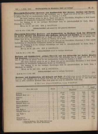 Verordnungs-Blatt für Eisenbahnen und Schiffahrt: Veröffentlichungen in Tarif- und Transport-Angelegenheiten 19220801 Seite: 14