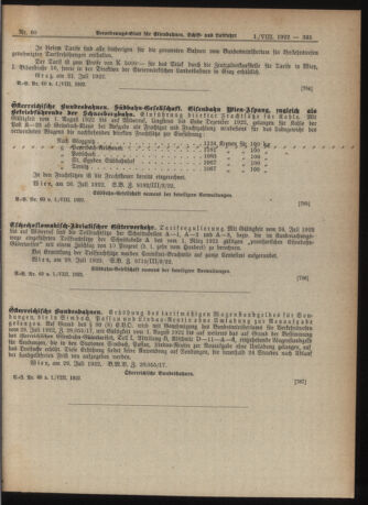 Verordnungs-Blatt für Eisenbahnen und Schiffahrt: Veröffentlichungen in Tarif- und Transport-Angelegenheiten 19220801 Seite: 19