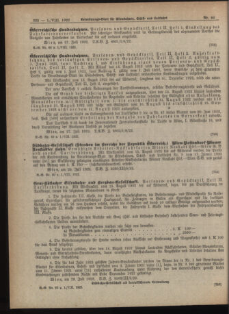 Verordnungs-Blatt für Eisenbahnen und Schiffahrt: Veröffentlichungen in Tarif- und Transport-Angelegenheiten 19220801 Seite: 6