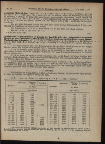 Verordnungs-Blatt für Eisenbahnen und Schiffahrt: Veröffentlichungen in Tarif- und Transport-Angelegenheiten 19220801 Seite: 7