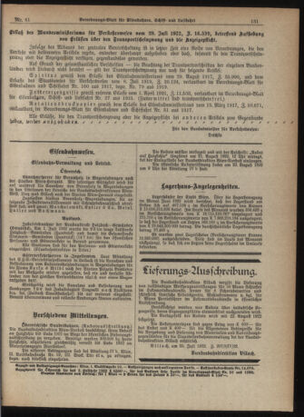 Verordnungs-Blatt für Eisenbahnen und Schiffahrt: Veröffentlichungen in Tarif- und Transport-Angelegenheiten 19220804 Seite: 7