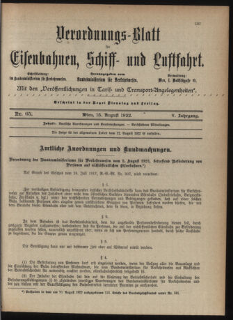 Verordnungs-Blatt für Eisenbahnen und Schiffahrt: Veröffentlichungen in Tarif- und Transport-Angelegenheiten 19220815 Seite: 3