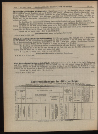 Verordnungs-Blatt für Eisenbahnen und Schiffahrt: Veröffentlichungen in Tarif- und Transport-Angelegenheiten 19220815 Seite: 6