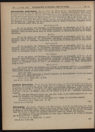 Verordnungs-Blatt für Eisenbahnen und Schiffahrt: Veröffentlichungen in Tarif- und Transport-Angelegenheiten 19220817 Seite: 16