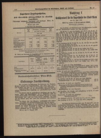 Verordnungs-Blatt für Eisenbahnen und Schiffahrt: Veröffentlichungen in Tarif- und Transport-Angelegenheiten 19220822 Seite: 2