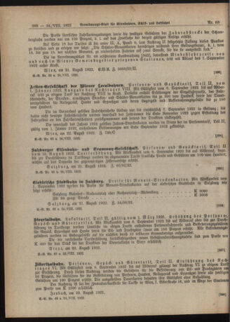 Verordnungs-Blatt für Eisenbahnen und Schiffahrt: Veröffentlichungen in Tarif- und Transport-Angelegenheiten 19220824 Seite: 22