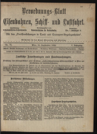 Verordnungs-Blatt für Eisenbahnen und Schiffahrt: Veröffentlichungen in Tarif- und Transport-Angelegenheiten