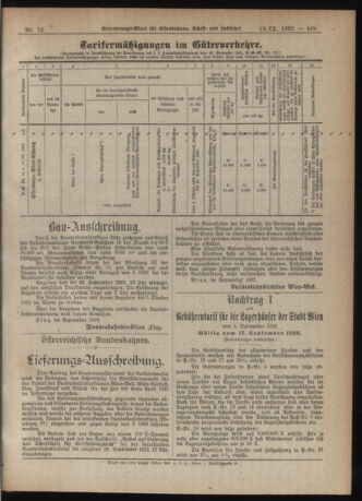 Verordnungs-Blatt für Eisenbahnen und Schiffahrt: Veröffentlichungen in Tarif- und Transport-Angelegenheiten 19220919 Seite: 9