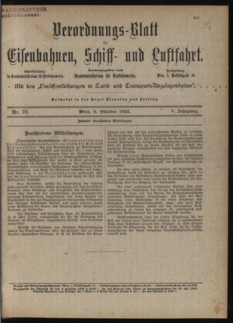 Verordnungs-Blatt für Eisenbahnen und Schiffahrt: Veröffentlichungen in Tarif- und Transport-Angelegenheiten