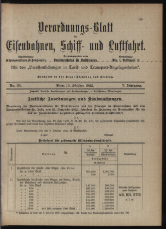 Verordnungs-Blatt für Eisenbahnen und Schiffahrt: Veröffentlichungen in Tarif- und Transport-Angelegenheiten 19221013 Seite: 3