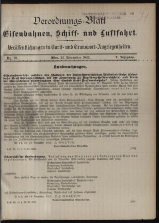 Verordnungs-Blatt für Eisenbahnen und Schiffahrt: Veröffentlichungen in Tarif- und Transport-Angelegenheiten