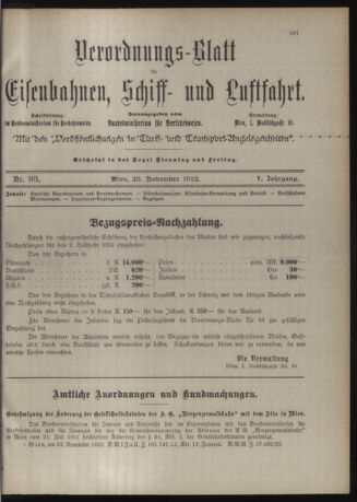 Verordnungs-Blatt für Eisenbahnen und Schiffahrt: Veröffentlichungen in Tarif- und Transport-Angelegenheiten 19221128 Seite: 3