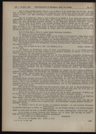 Verordnungs-Blatt für Eisenbahnen und Schiffahrt: Veröffentlichungen in Tarif- und Transport-Angelegenheiten 19221215 Seite: 2