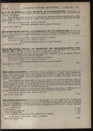 Verordnungs-Blatt für Eisenbahnen und Schiffahrt: Veröffentlichungen in Tarif- und Transport-Angelegenheiten 19221215 Seite: 7