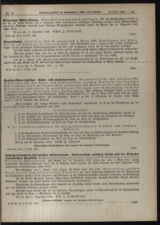 Verordnungs-Blatt für Eisenbahnen und Schiffahrt: Veröffentlichungen in Tarif- und Transport-Angelegenheiten 19221215 Seite: 9